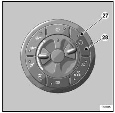 Mise en service du recyclage d'air (isolation de l'habitacle)