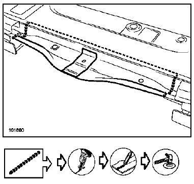 Fermeture de traverse inférieure extrême arrière 