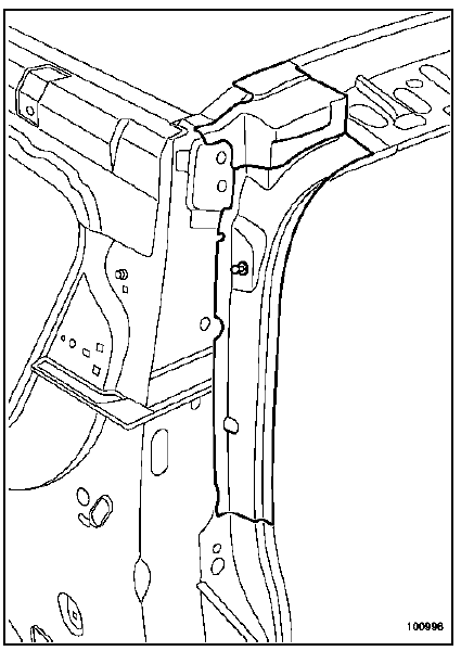 Gouttière supérieure de panneau d'aile arrière 