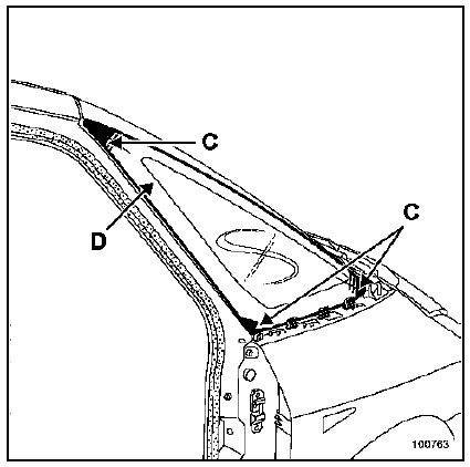 Vitre de déflecteur avant 