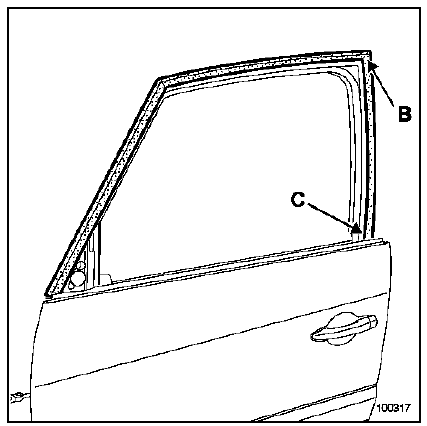 Joint d'encadrement de porte avant 