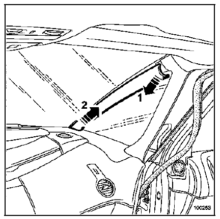 Dépose des garnitures de montant de pare-brise