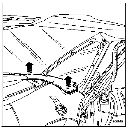 Dépose de l'habillage latéral de planche de bord